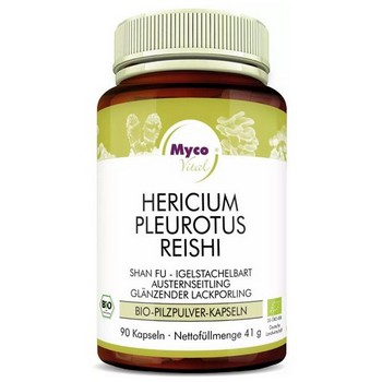 HERICIUM PLEUROTUS Reishi Bio Pilzpulver-Kapseln