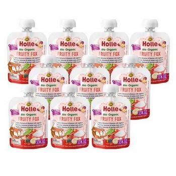 HOLLE Fruity Fox Pouchy Apfel Banane&Beeren m.Jog.